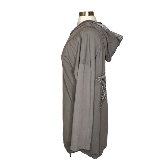 NT by Amati Italy Sequins Star Back Hooded Open Front Cardigan Women’s One Size - Picture 3 of 9
